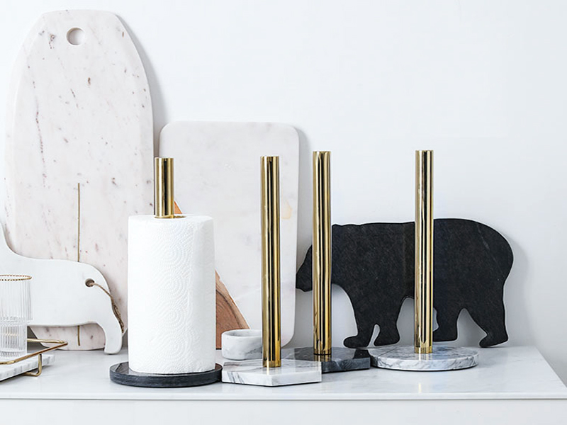 Black Marble Paper Towel Holder