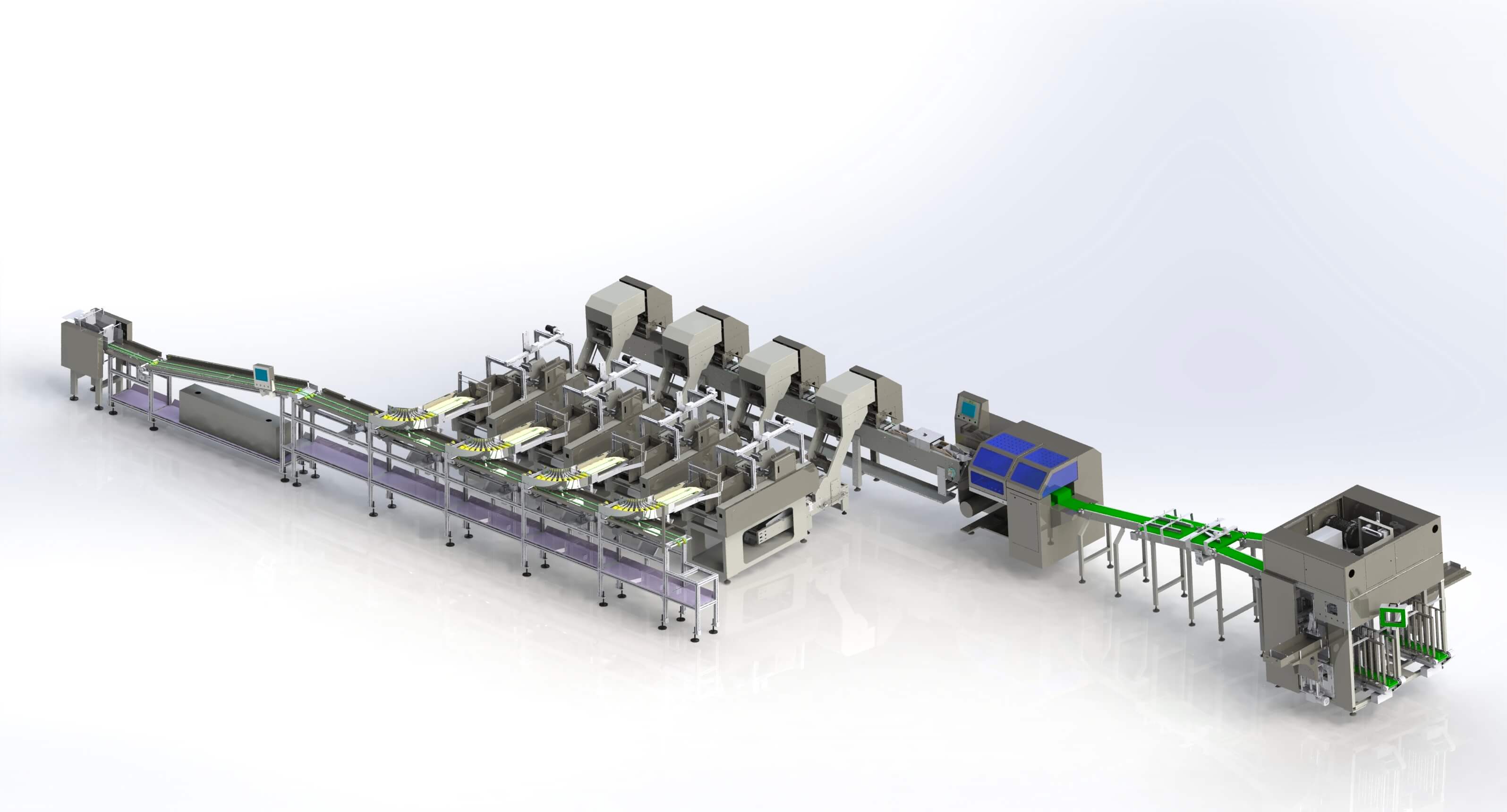 Fully automatic production line for spaghetti