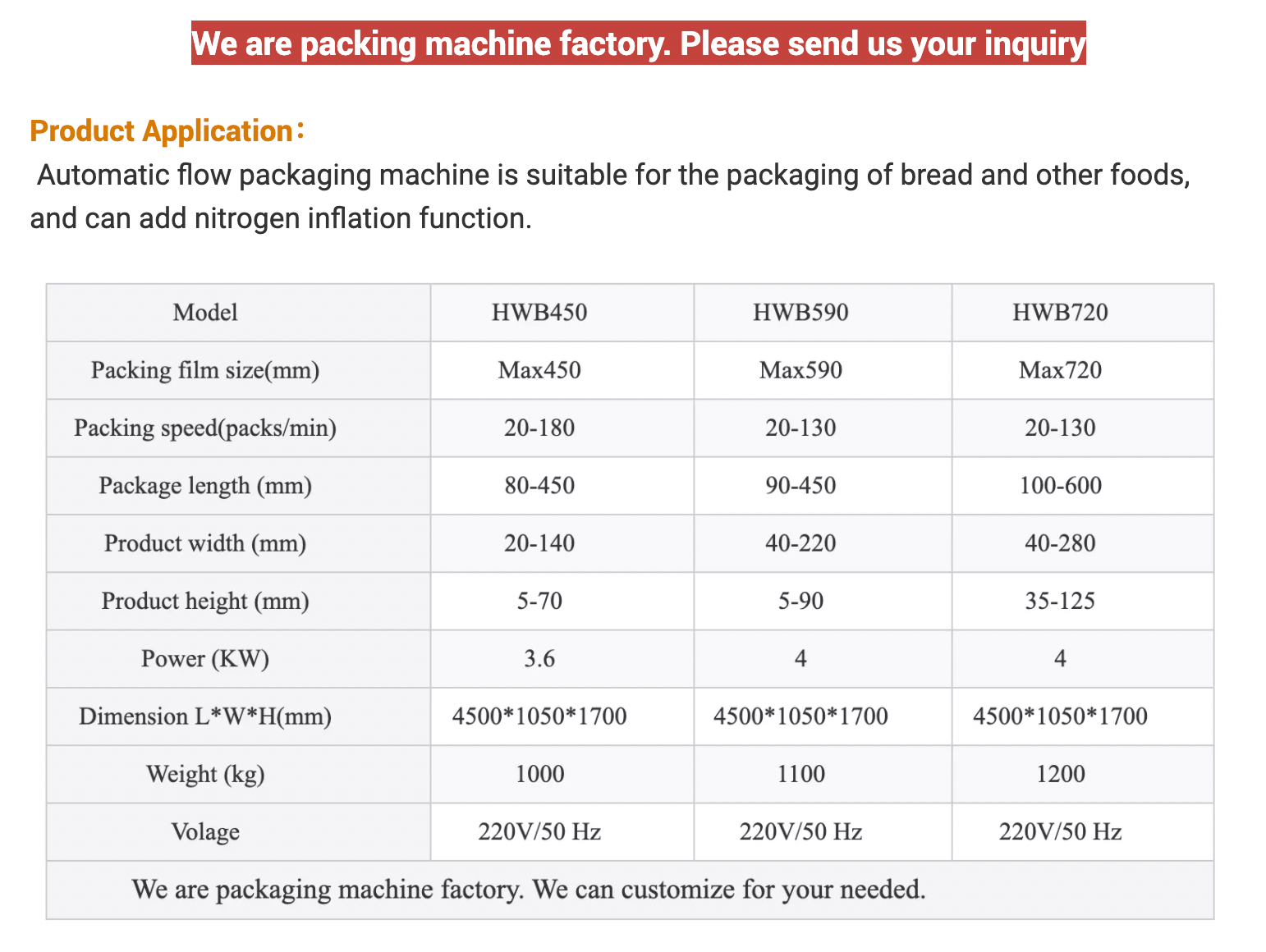 dry food packing machine