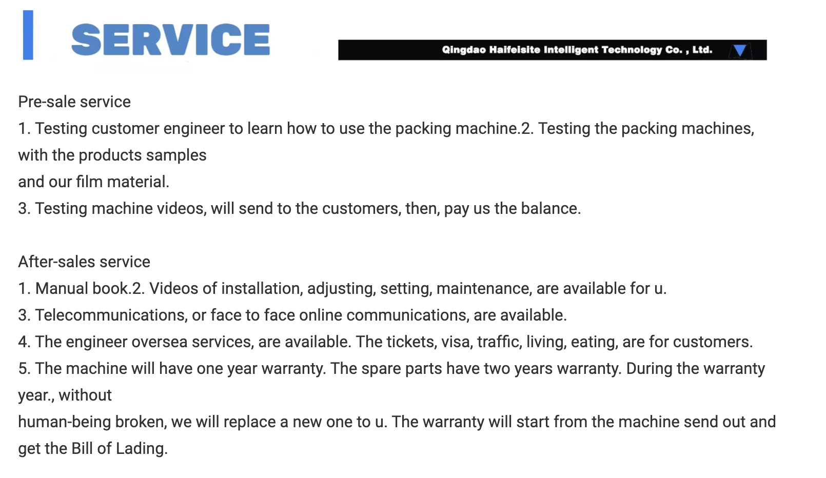 Frozen food packaging machine