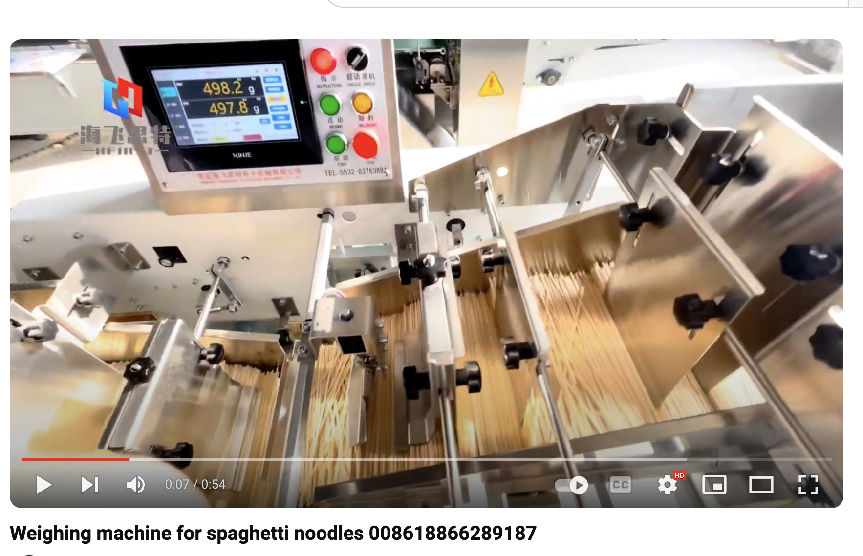 Weighing machine for Noodle