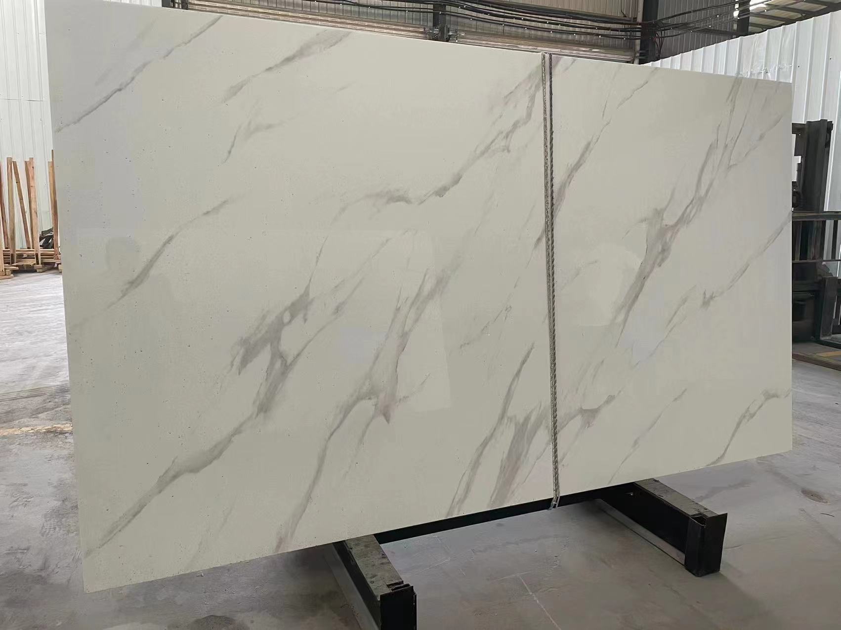 Calacatta witte nano-kristalglas marmeren stenen plaat