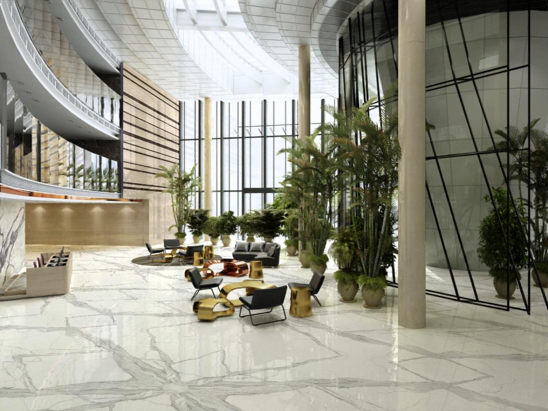 nano white calacatta glass marble slabs