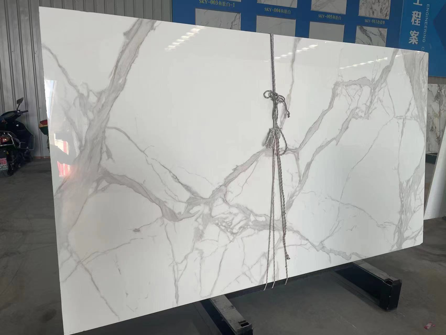 nano glass calacatta white slabs