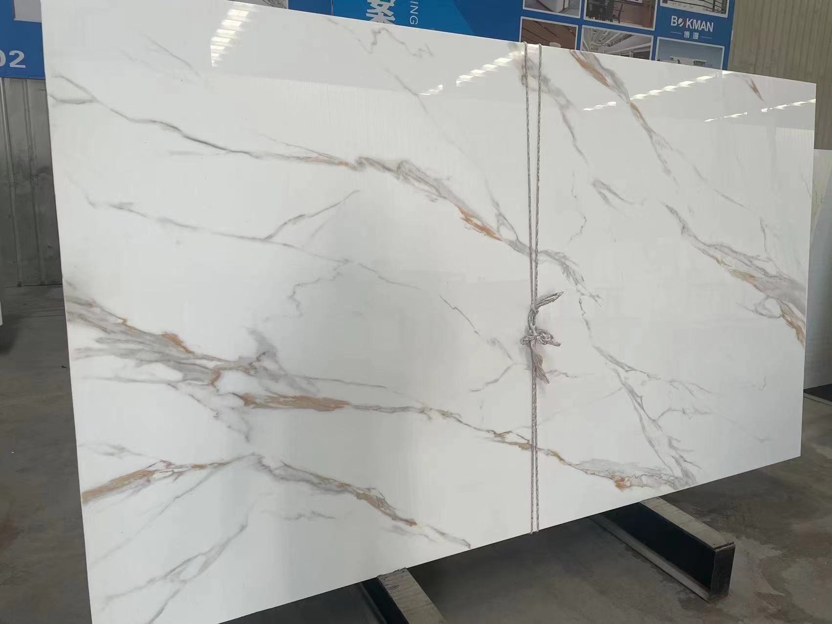 artificial nano glass marble calacatta gold slabs