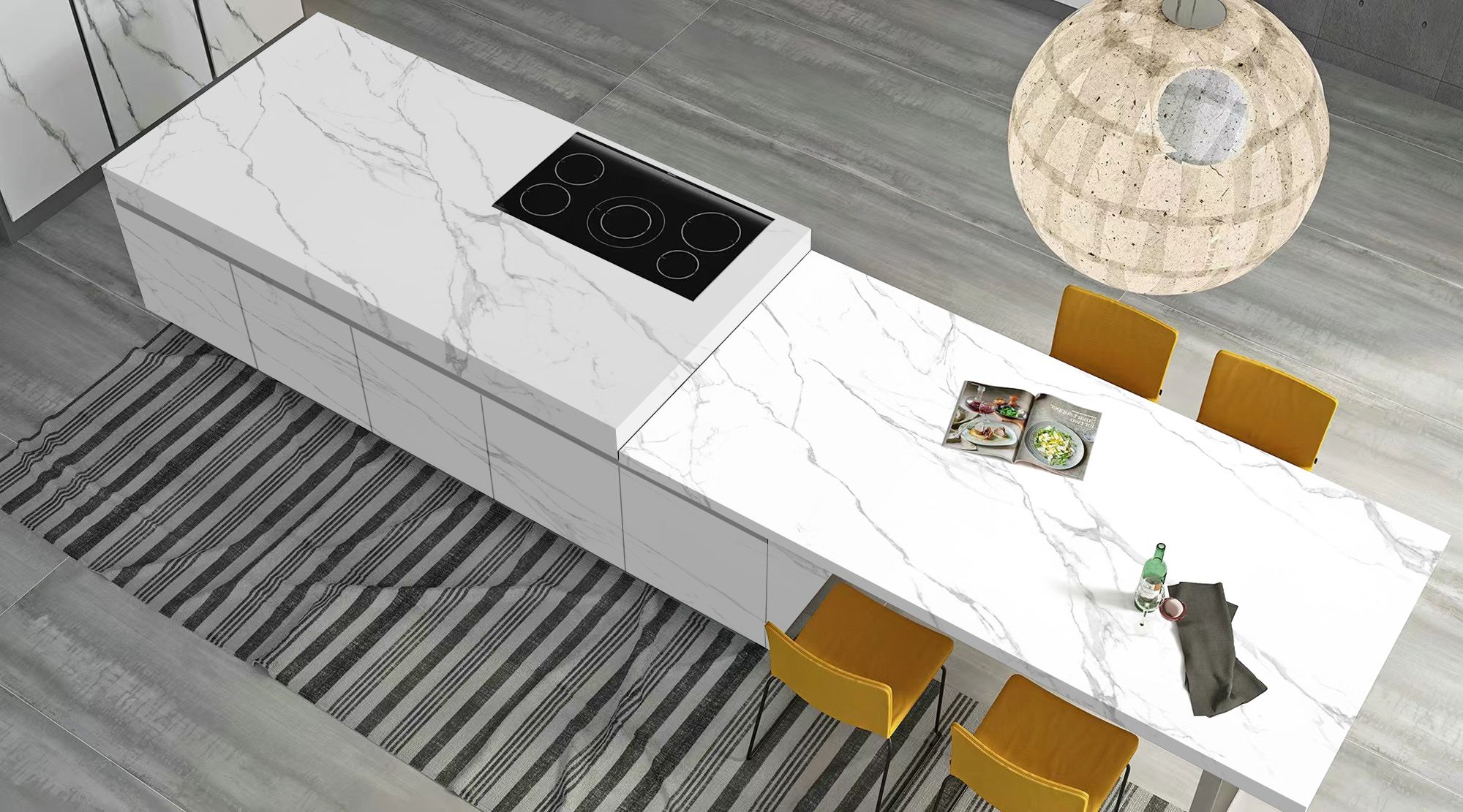Himalaya witte nano-kristalglas marmeren stenen plaat