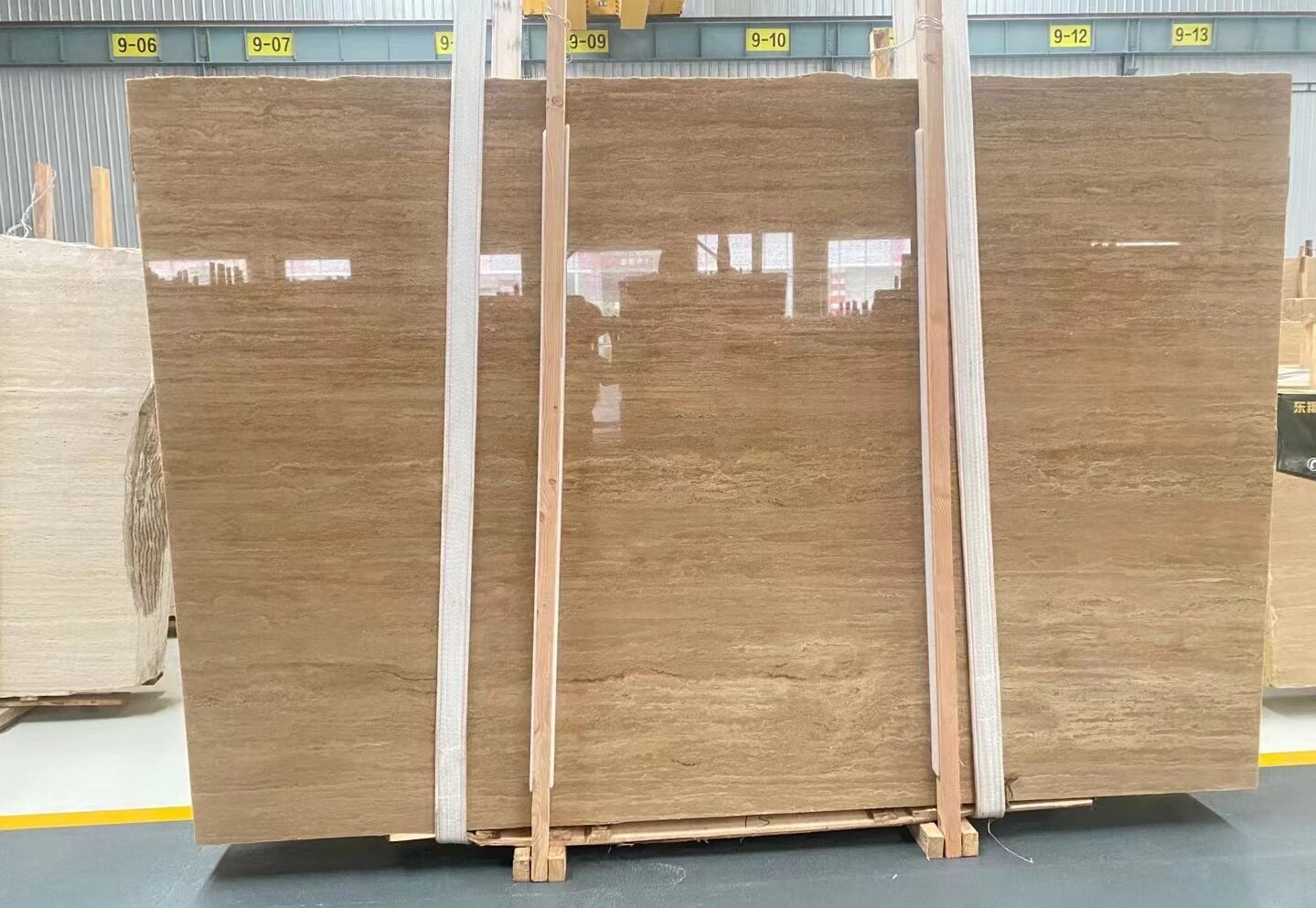 yellow travertine tile