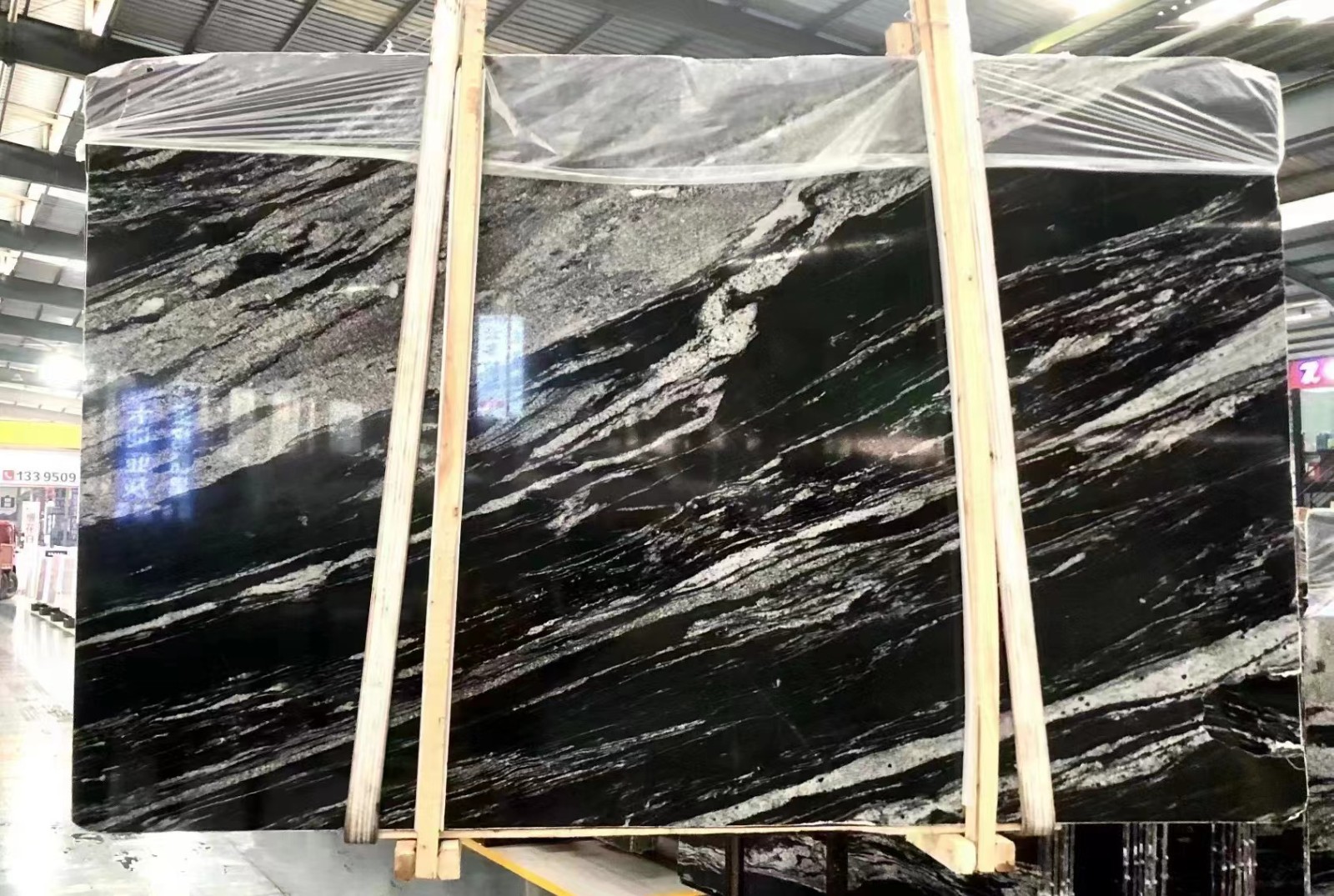 universe black marble slab