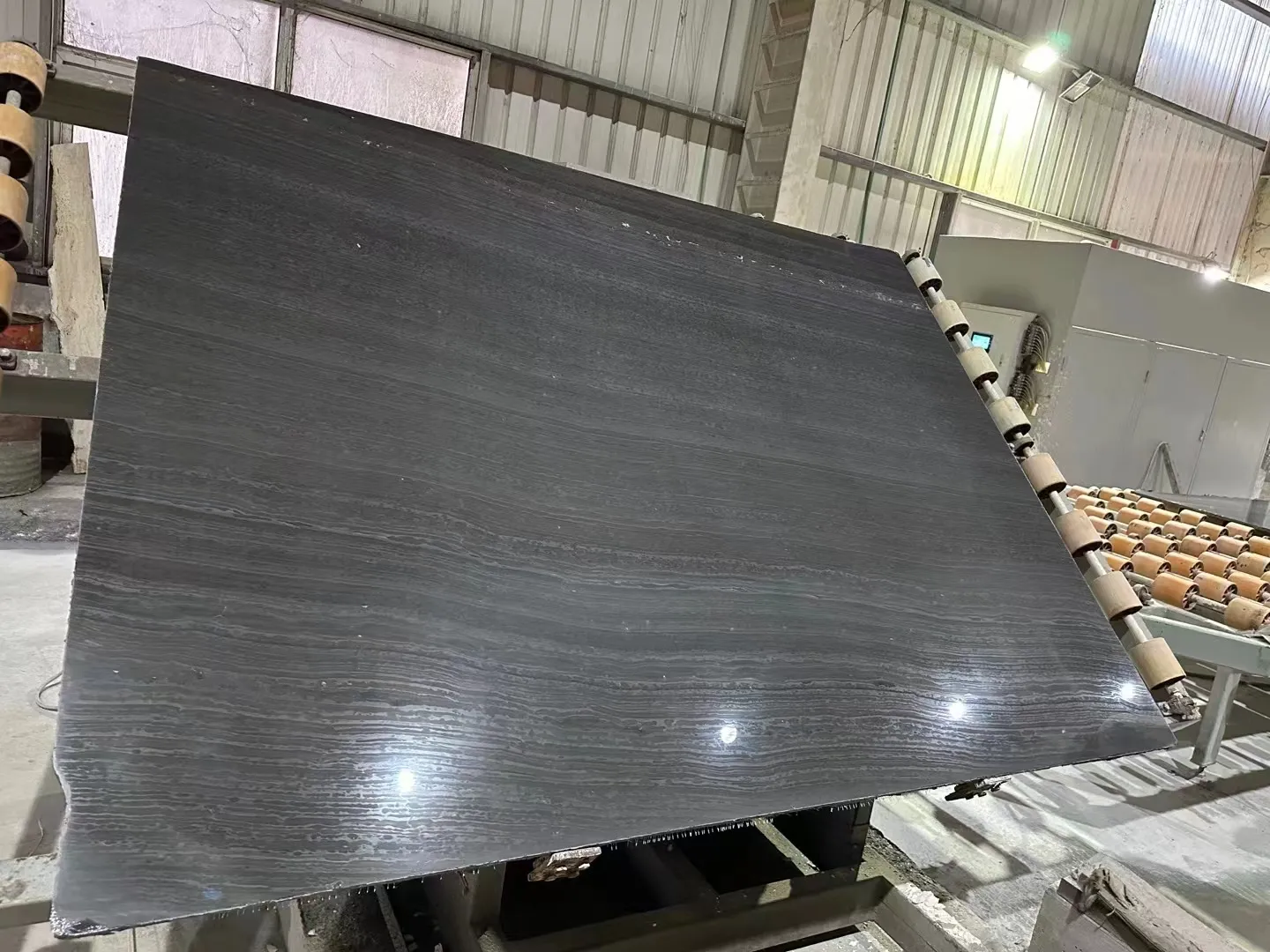 Wooden Black Marble Slab At Tile