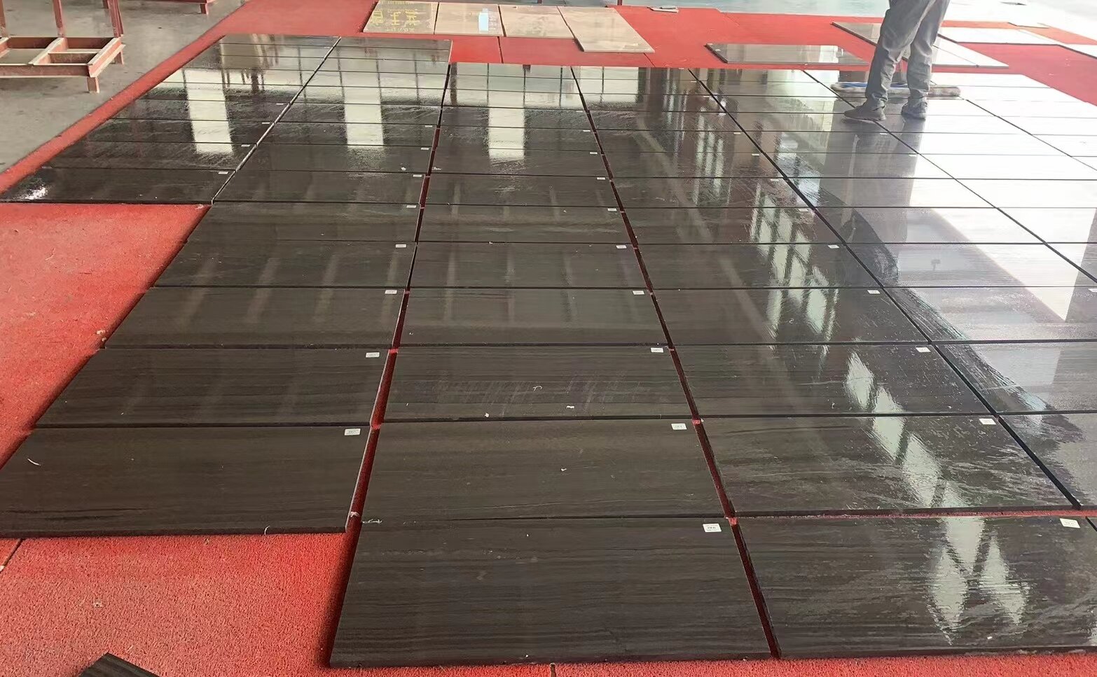 wooden black marble