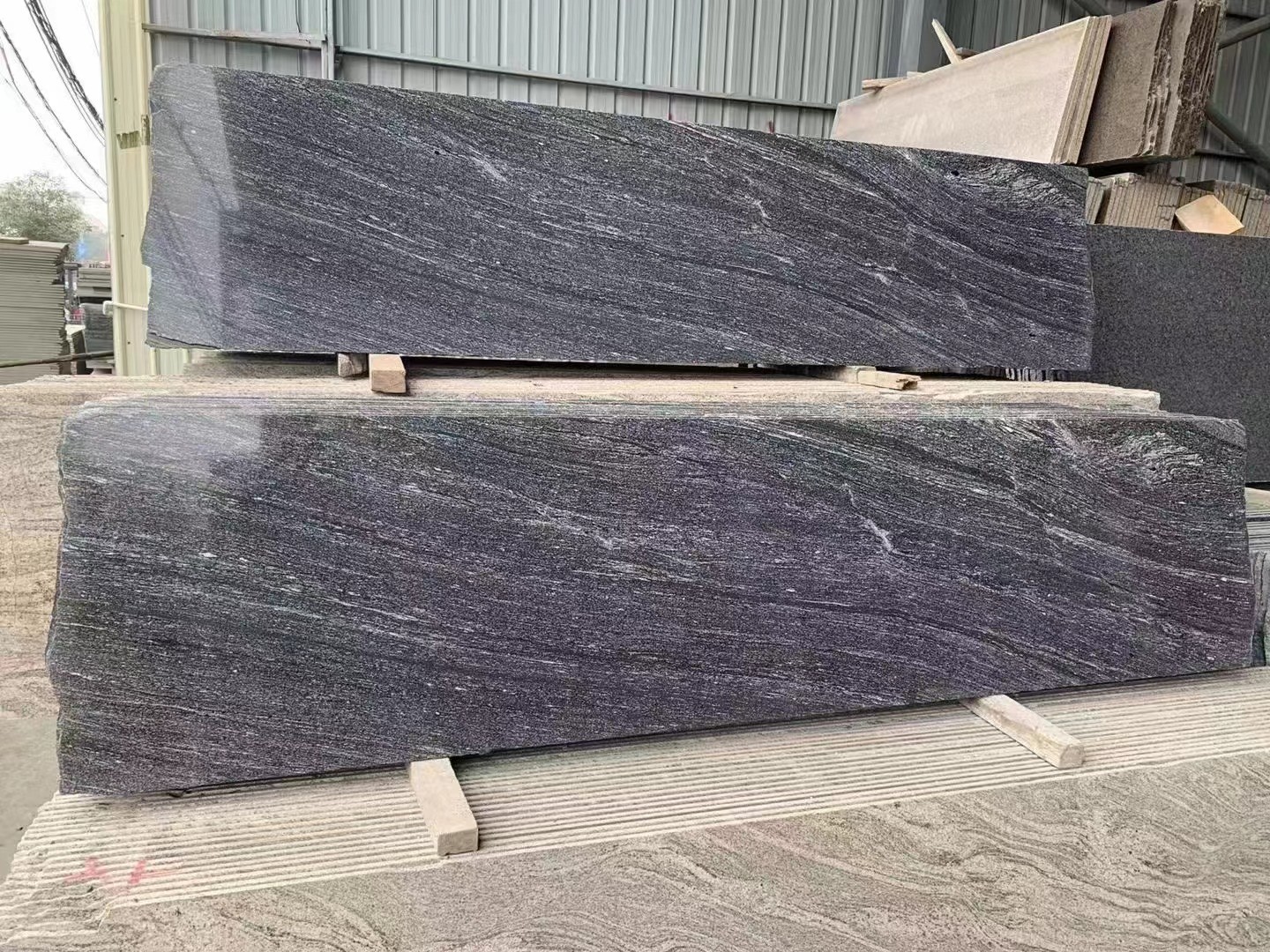 black with white veins granite