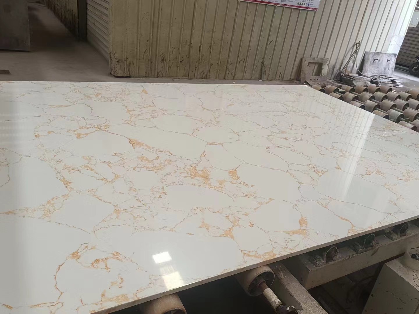 laurent white gold artificial marble slab