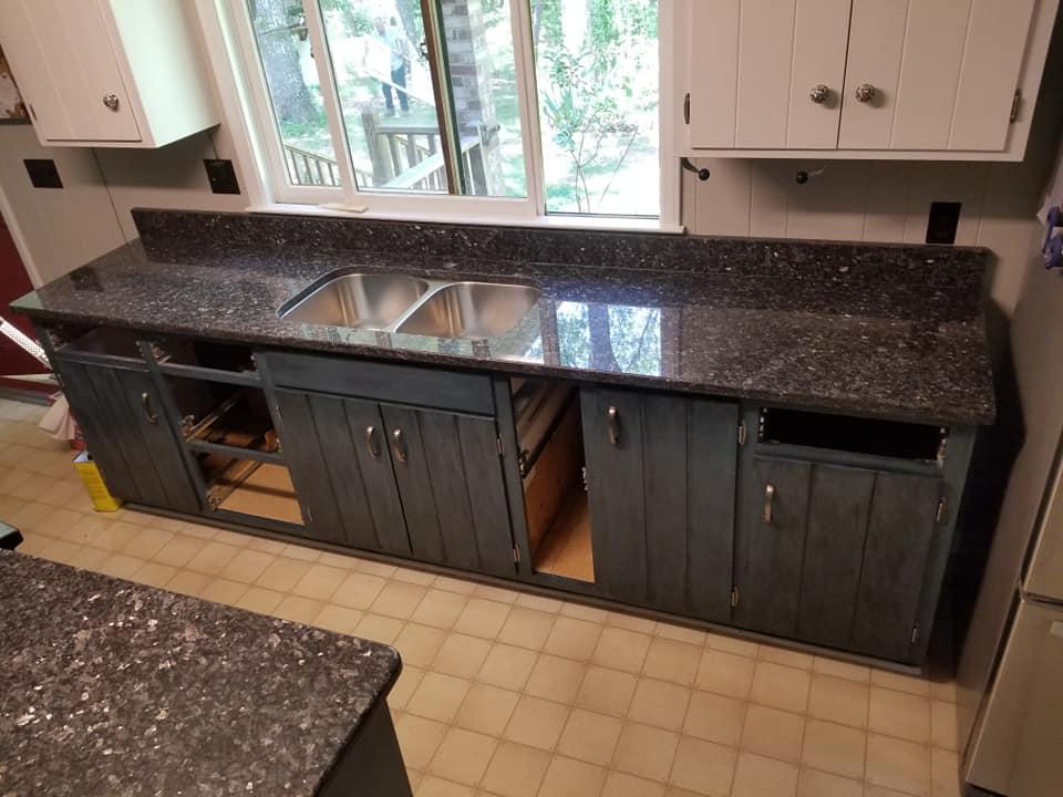 ocean blue granite slab
