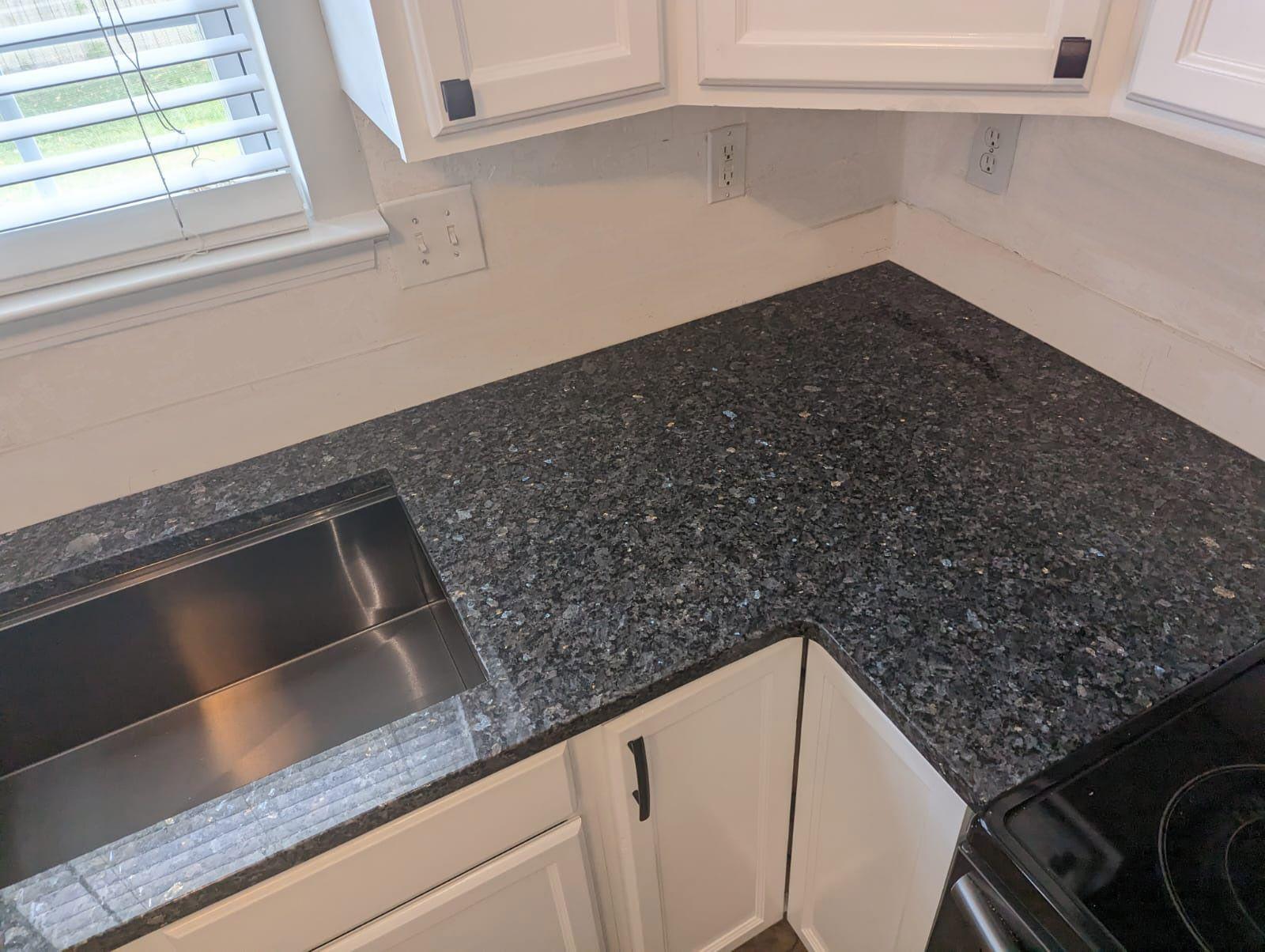 Blue Pearl granieten plaat aanrecht