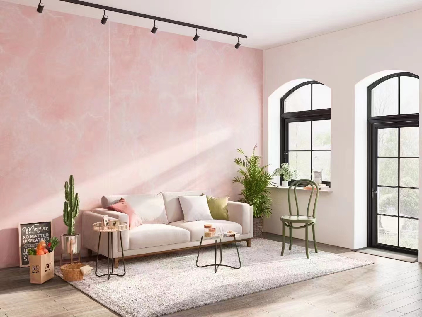 Roze Onyx marmeren plaat en aanrecht