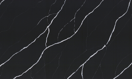 Mistige zwarte Nero Marquina kunstmatige kwartsplaat