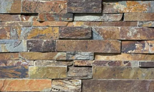 Pierre de rebord en pierre de culture de revêtement mural en ardoise rouillée