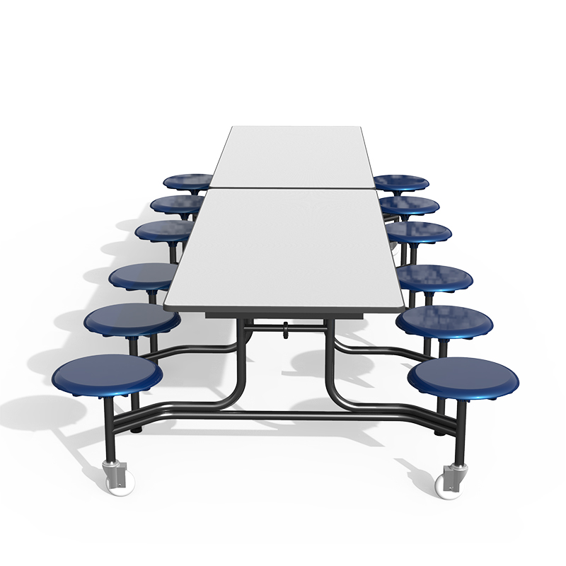 White modern extended dining table for 12 people