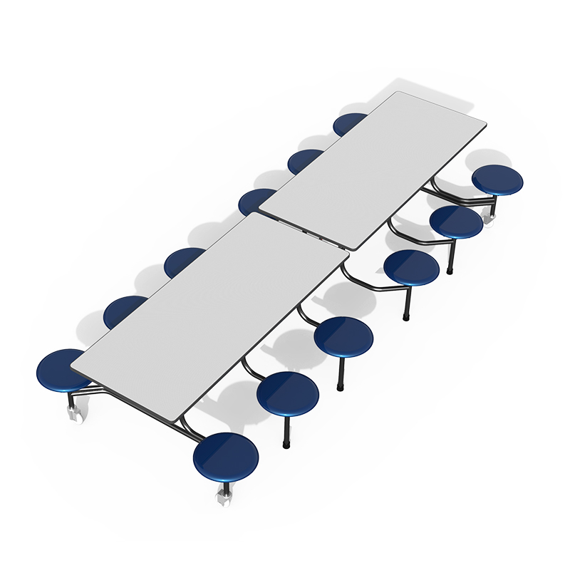 White modern extended dining table for 12 people