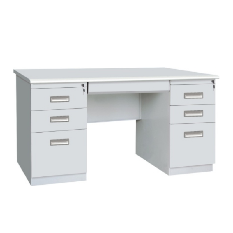 Office furniture large flat desktop multi drawer desk