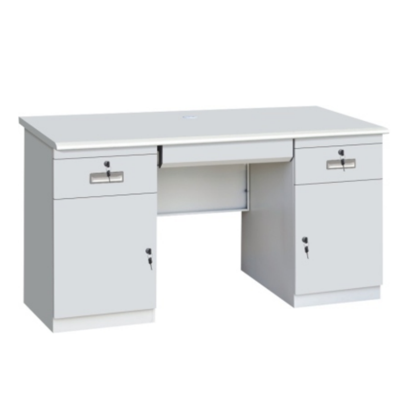 Office furniture large flat desktop multi drawer desk