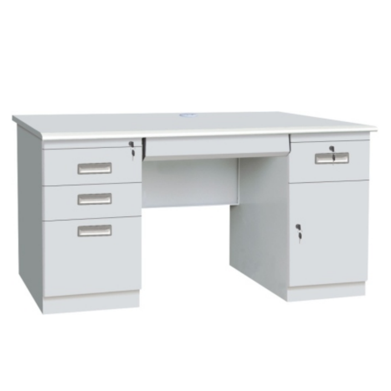 Office furniture large flat desktop multi drawer desk