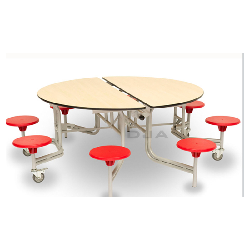 Round foldable multi-person dining table and chair