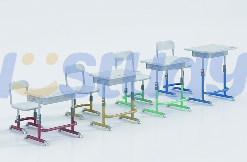 Adjustable desks and chairs