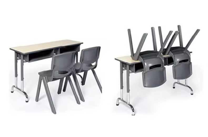 Electroplated desks and chairs