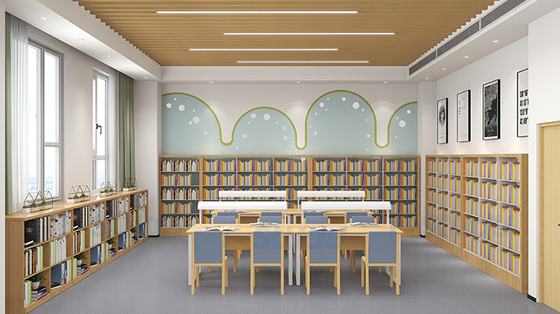 library tables and chairs