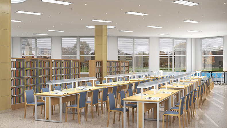 library tables and chairs