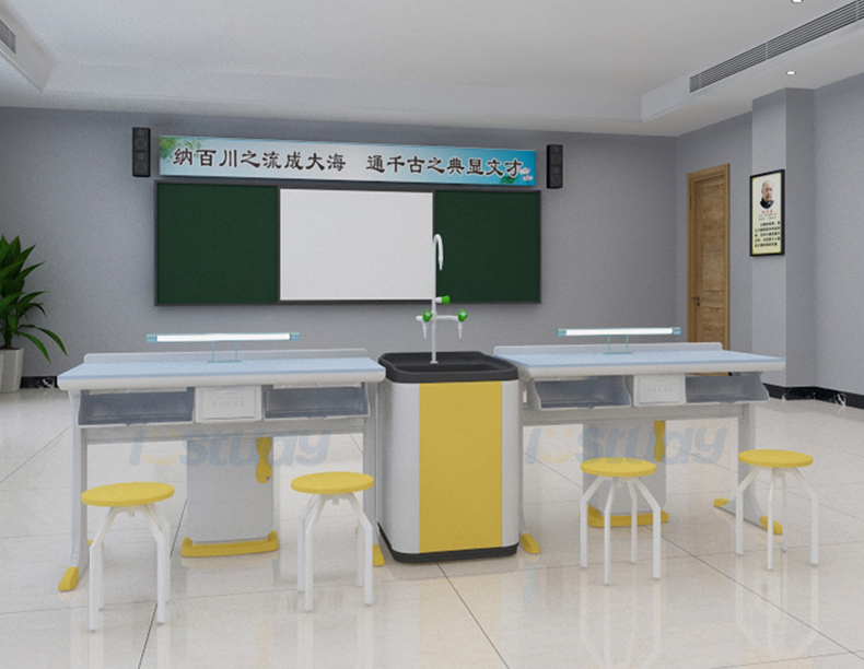 laboratory tables and chairs