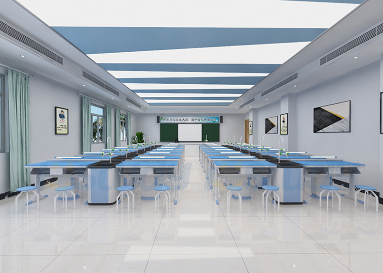 laboratory tables and chairs