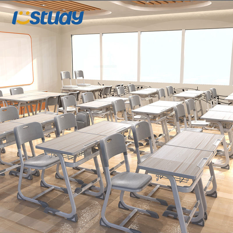 Mesas y sillas para aulas con espacio de almacenamiento