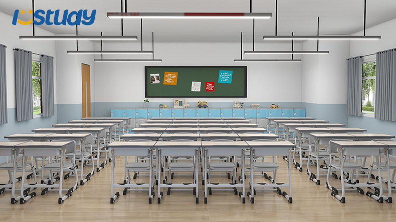 Student desks and chairs