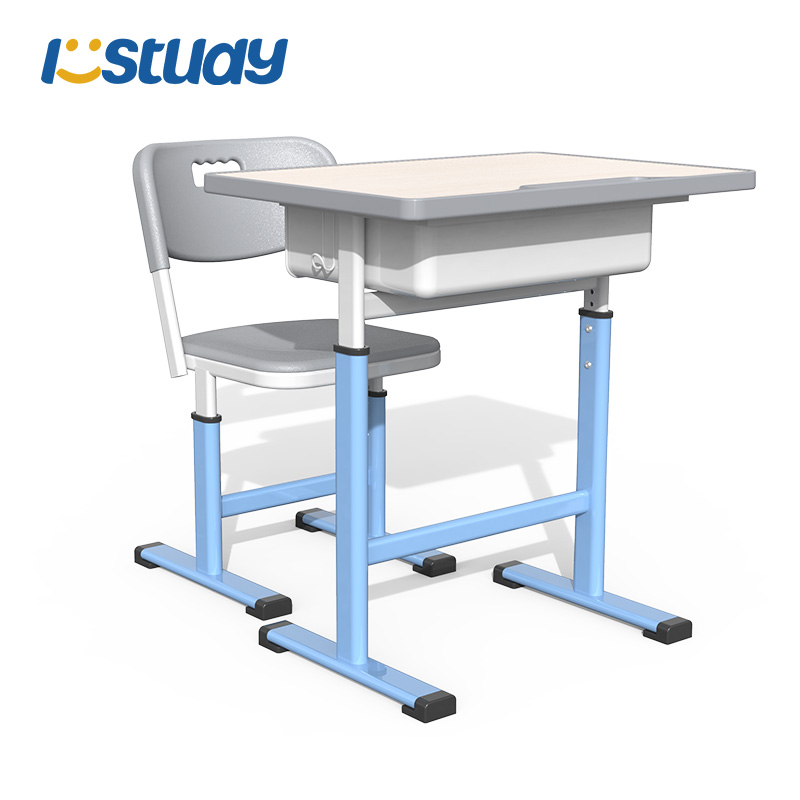 Conjunto de mesa y silla ajustable para estudiantes en el aula