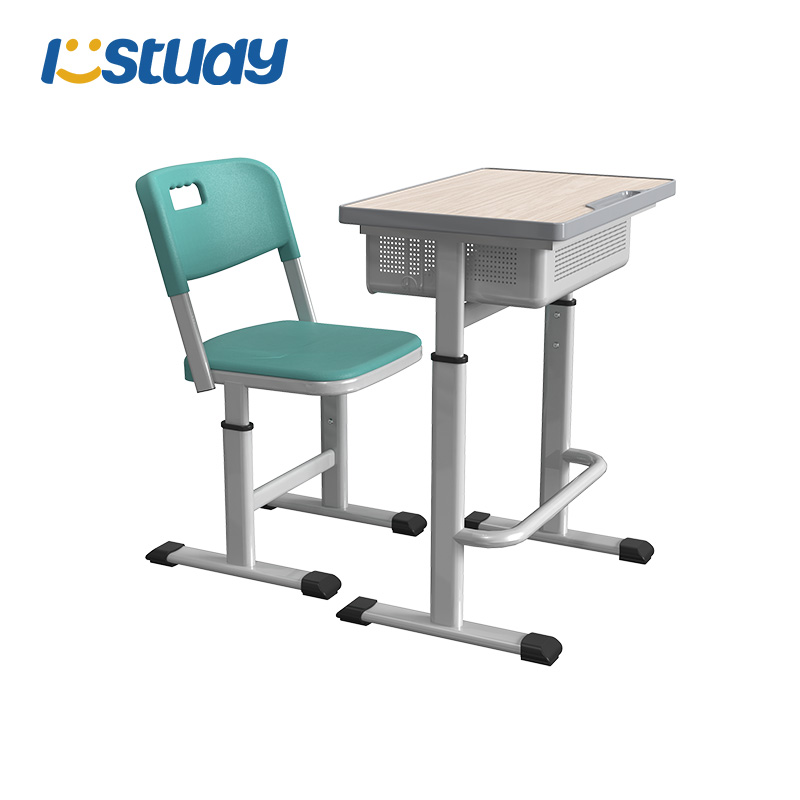 Conjunto de mesa y silla ajustable para estudiantes en el aula