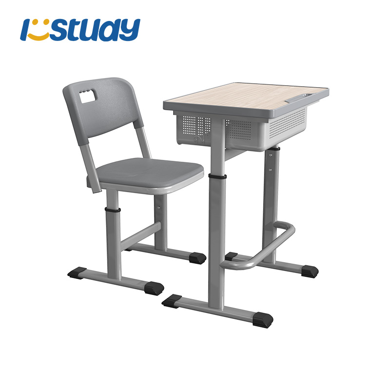 Conjunto de mesa y silla ajustable para estudiantes en el aula