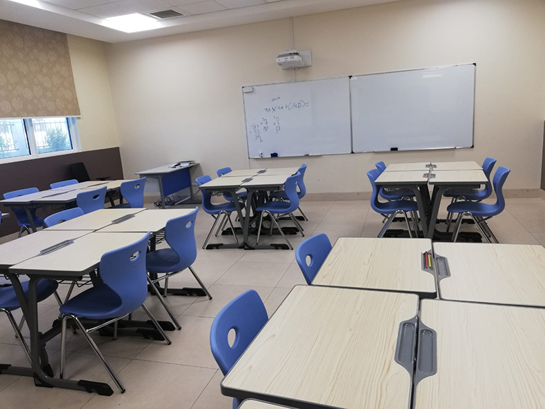 Student desks and chairs