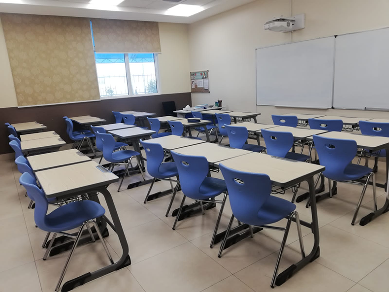 Student desks and chairs