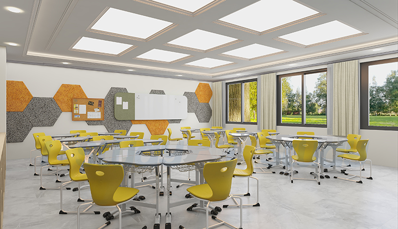 student desks and chairs
