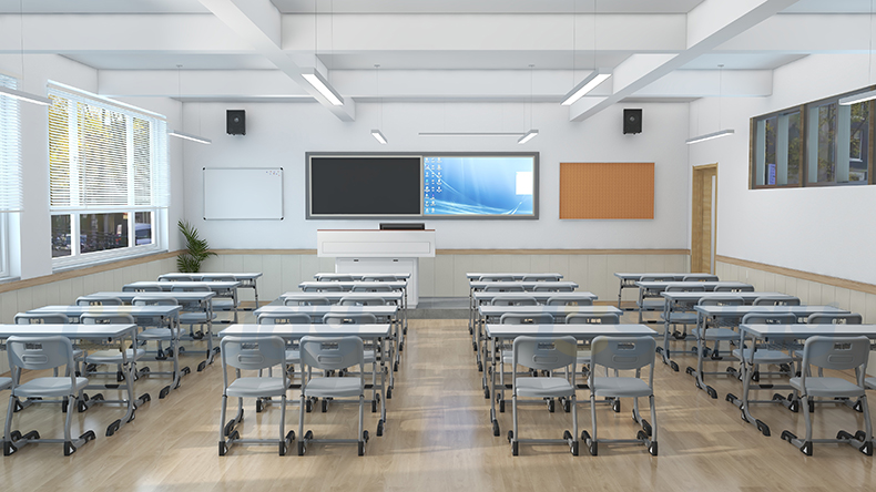 classroom desk and chair set