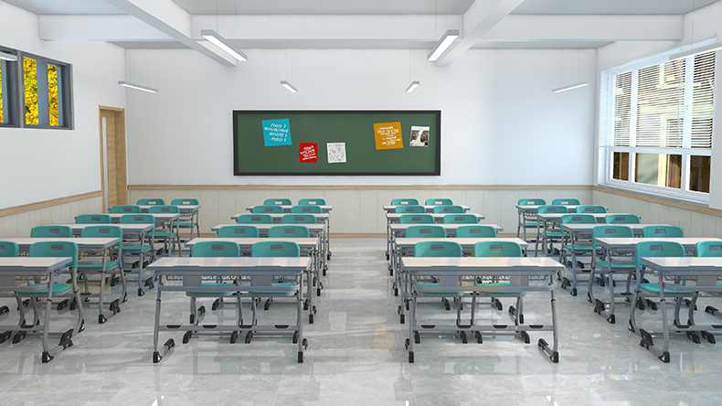 classroom desk and chair set