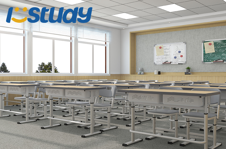 Istudy Dubbelt Studentbord och Stol: Förbättrar komfort och effektivitet i klassrummet
