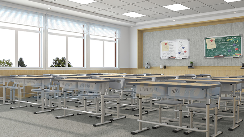 student desks and chairs