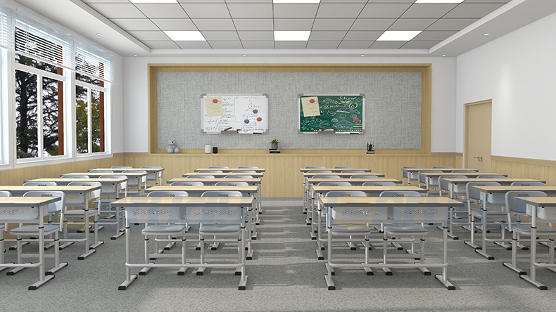student desks and chairs