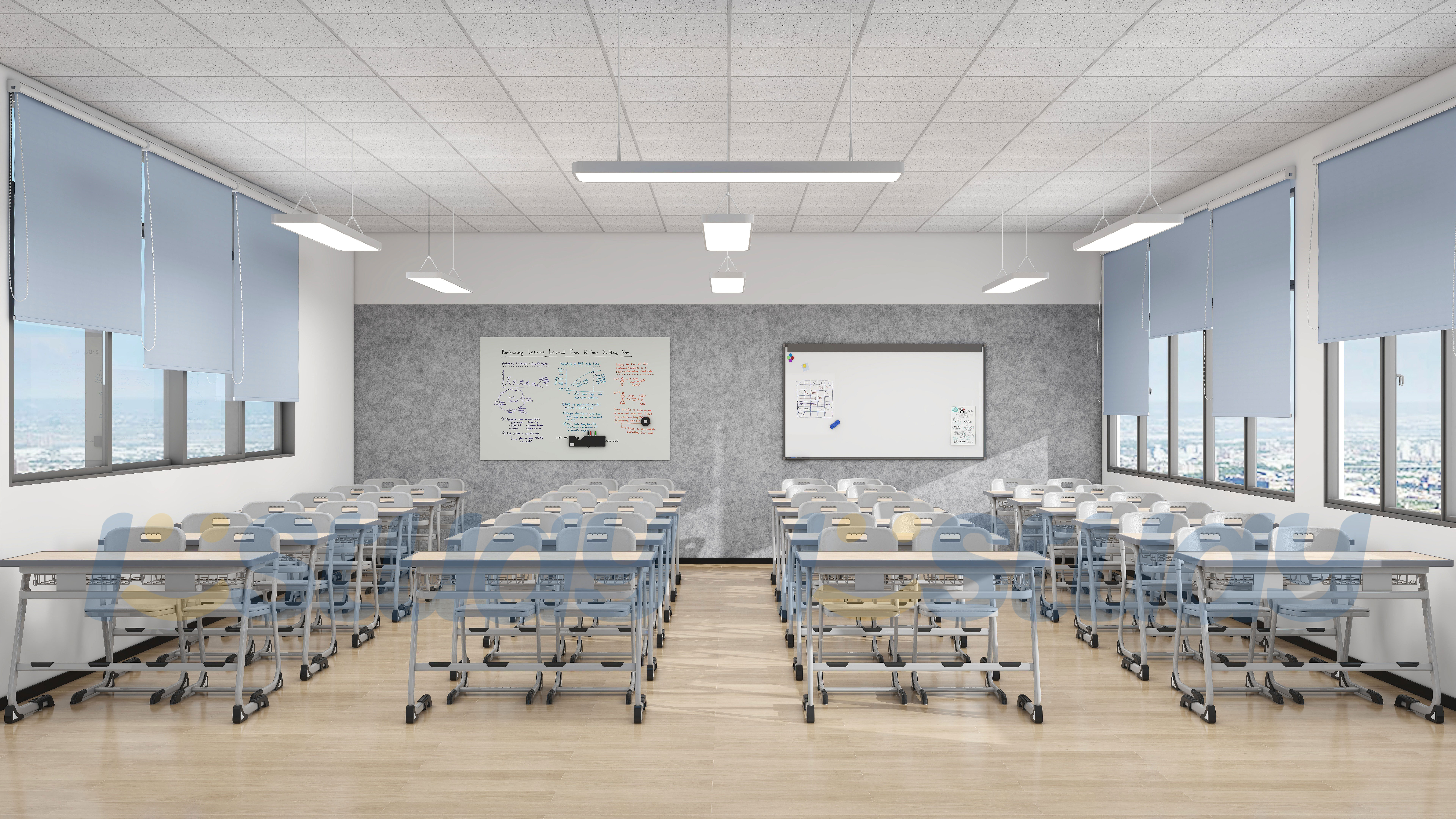 classroom desks and chairs