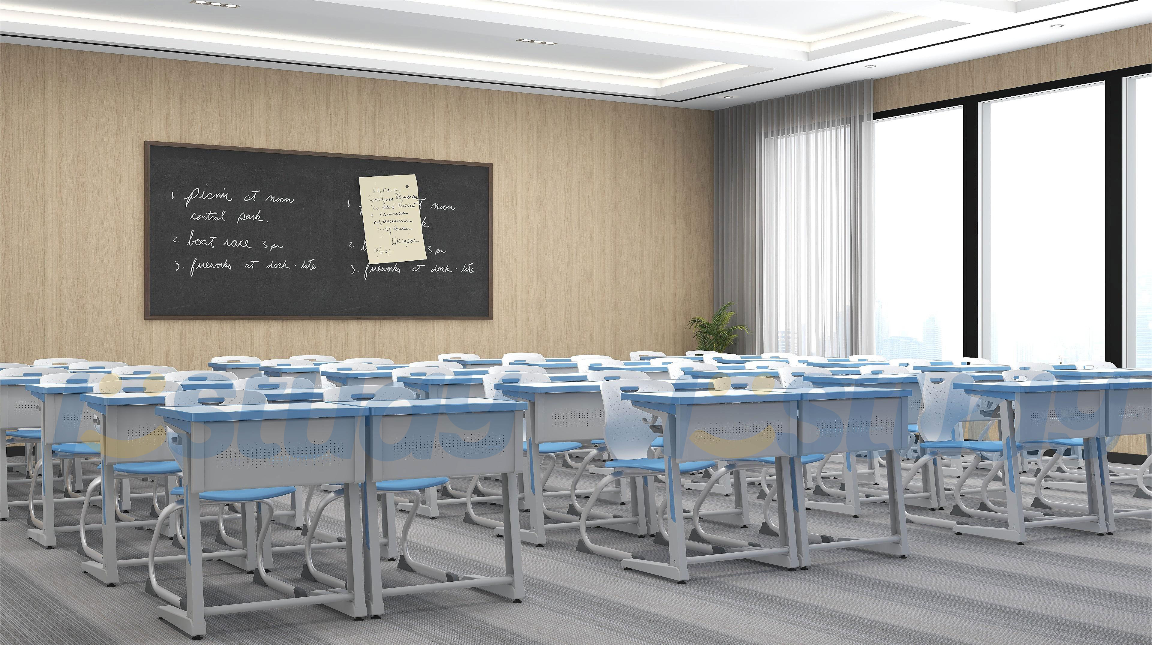 Student desks and chairs