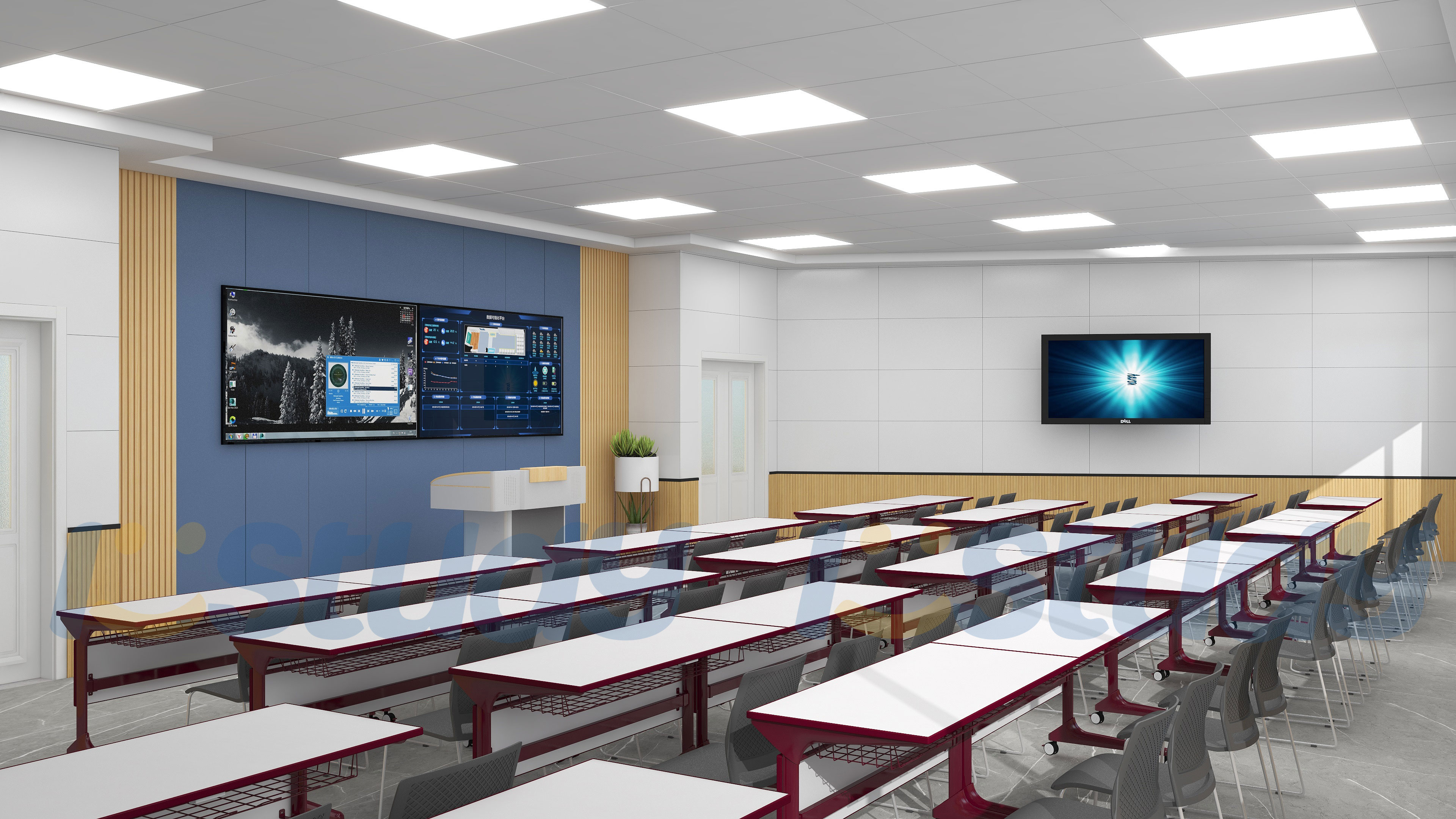 Student desks and chairs