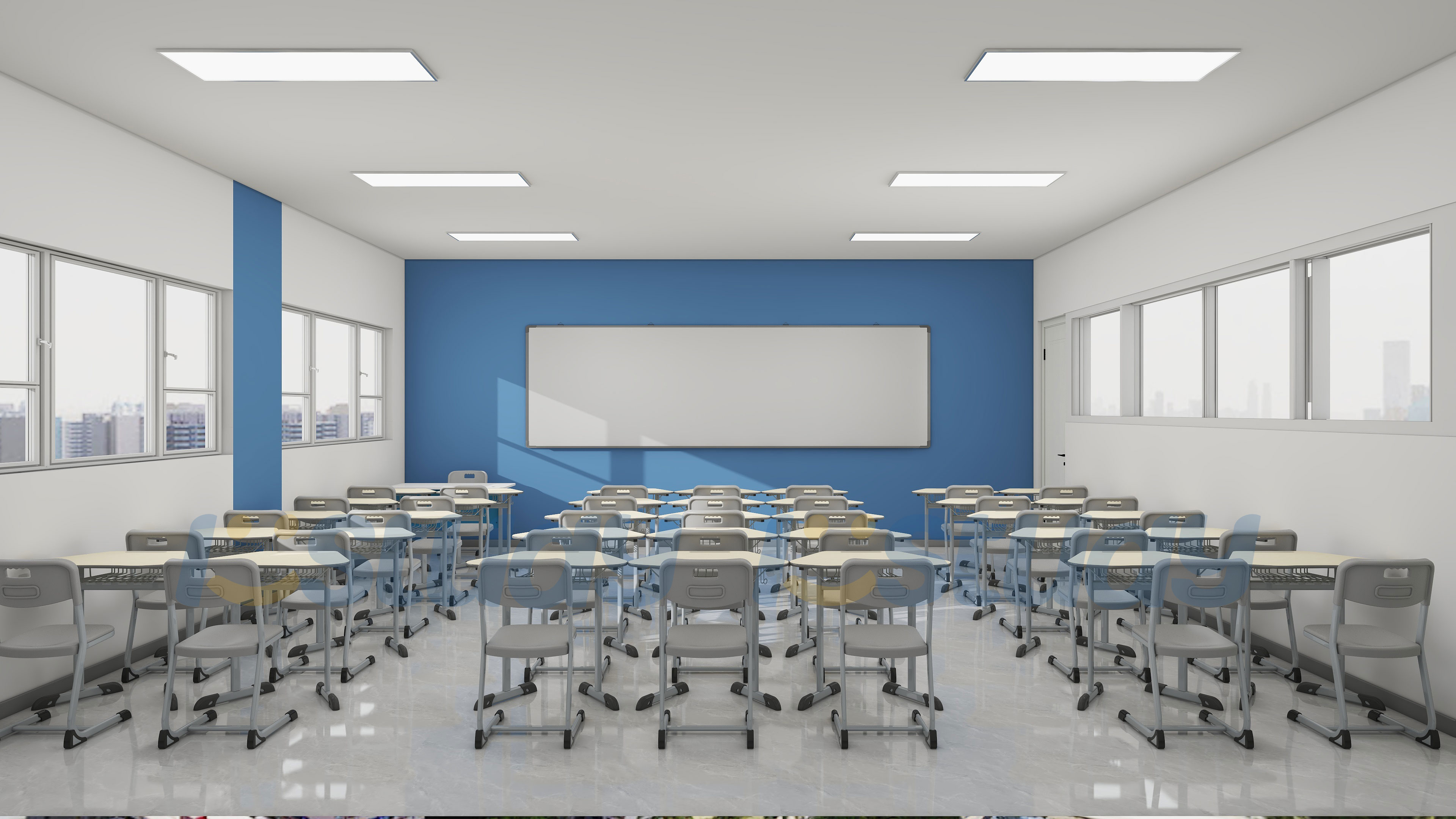 Student desks and chairs